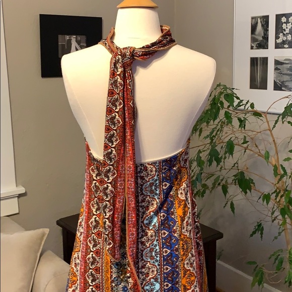 Judith March S Suede Bandana Halter Mini Dress NEW - Picture 7 of 11